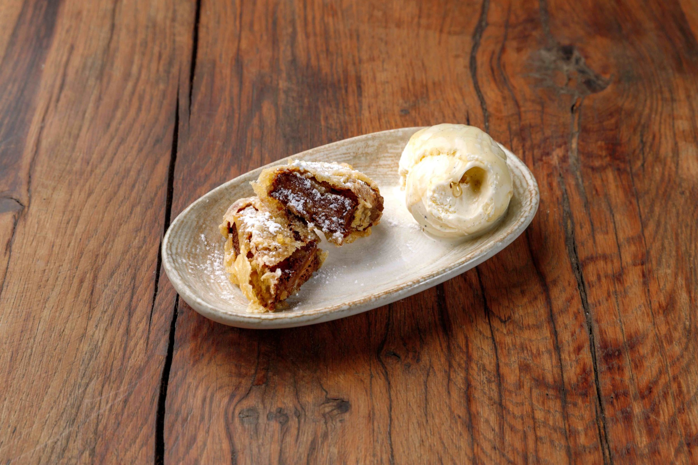 Fried banana with Mars Bar